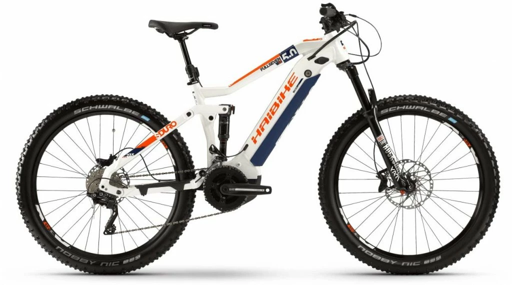 Haibike SDURO FullSeven LT 5.0 27.5" VTT Vélo électrique, XL Blanc/bleu/orange Mod. 2020 1 Haibike SDURO FullSeven LT 5.0 27.5" VTT Vélo électrique, XL Blanc/bleu/orange Mod. 2020
